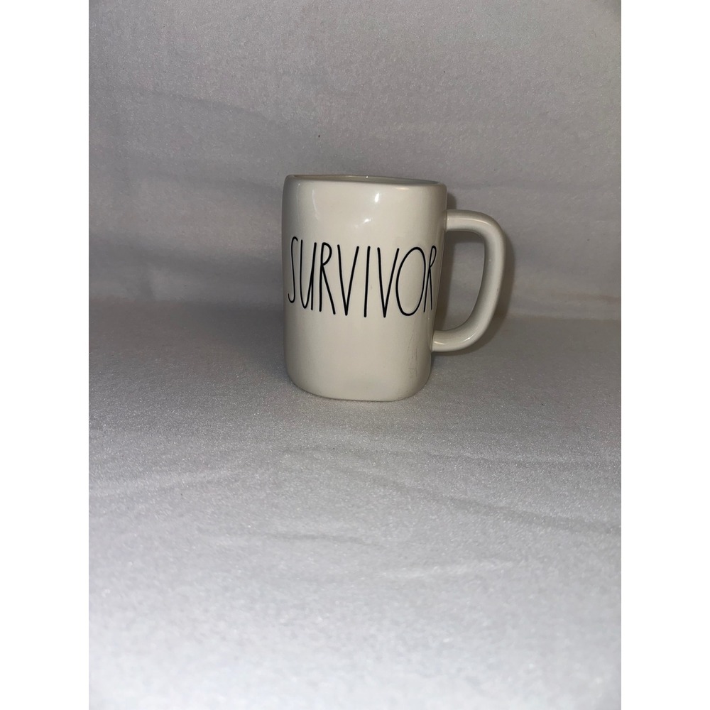 Rae Dunn Survivor Coffee Mug Cream White Ceramic Stoneware Farmhouse LL